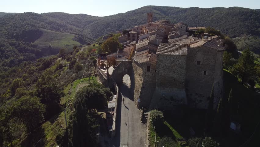 Medieval small village in Umbria, Italy. Collemancio