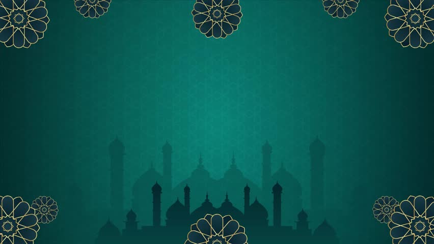 Happy Islamic New Year Muharram banner with Islamic ornament illustration on green gradient background | Shutterstock HD Video #1103987491