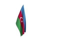 3D rendering of the flag of Azerbaijan waving in the wind.