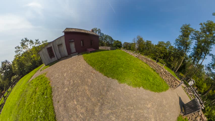 Tiny Planet half of the Historic reconstruction of Mormon leader Joseph Smith