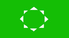 Animated draw white Stars. Linear icon. Looped video. Vector illustration on green background. Pop-up line animation element. Flash FX Elements And Transition Great Motion Graphics.