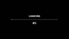 Loading bar downloading progress animation blue transfer 0-100 on black background. - Powered by Shutterstock - Get 15% off with code: PIKWIZARD15