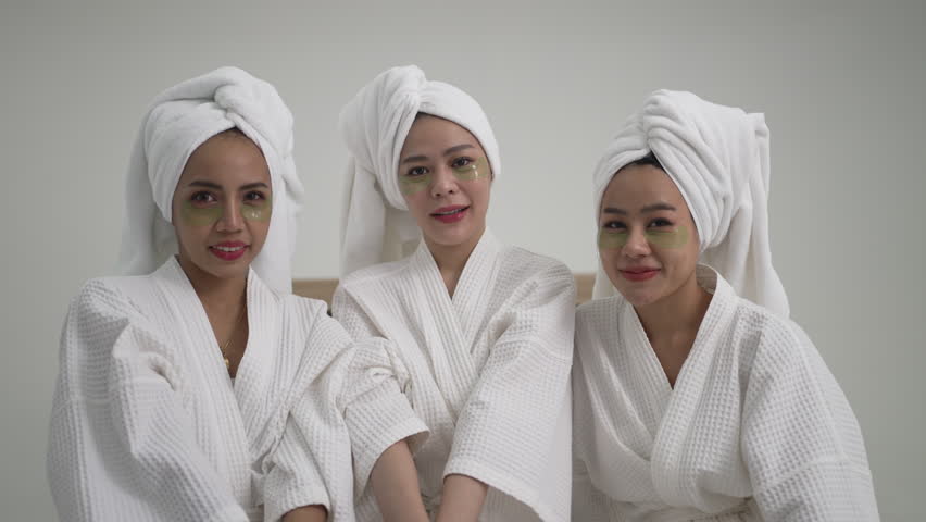 Pretty women spend time at resort and spa hotel. Travel and leisure activity concept.