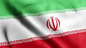 Iran Flag video waving in wind. Iran Flag Wave Loop waving in wind. Realistic Iran Flag background. Iran Flag Looping Closeup 1080p Full HD 1920X1080 footage
