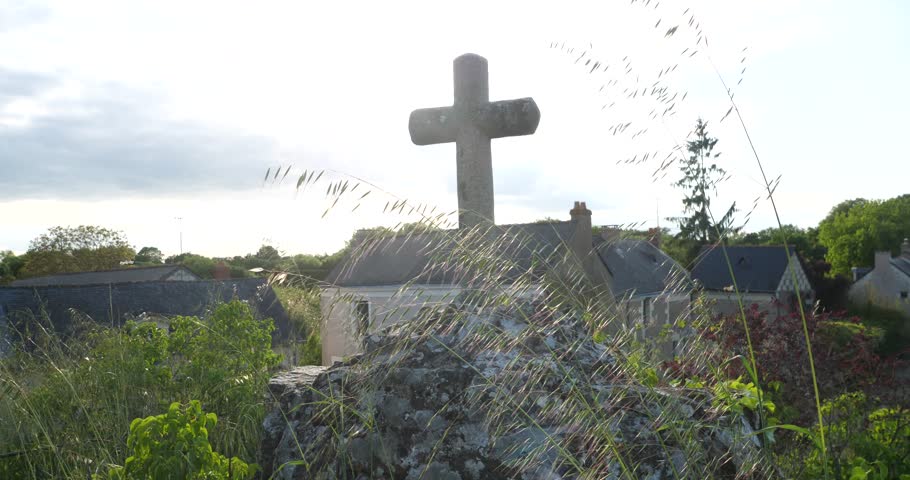 An aerial view on the roof of the Béhuard village. The 16th May 2023, Béhuard, France.