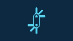 Blue Tool allen keys icon isolated on blue background. 4K Video motion graphic animation.