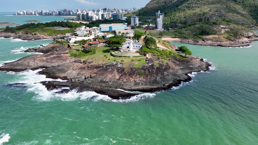 Santa Luzia Lighthouse At Vitoria Espirito Santo Brazil. Lighthouse Light. Streets Landscape Capital City Vibrant. Streets Urban Capital City Commercial Building Town.