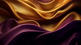 Speculative Foundation with Wave Shinning Gold and Purple Point Silk Surface. Creative resource, Video Animation