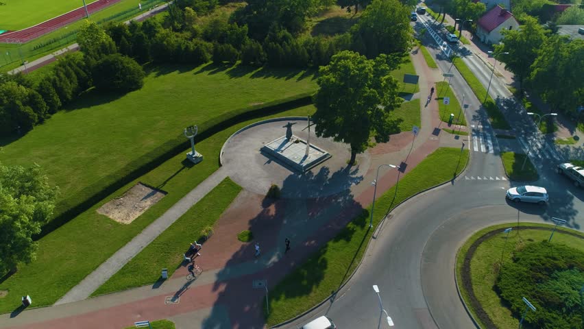 Monument Pomnik Jana Pawla Rumia Aerial View Poland