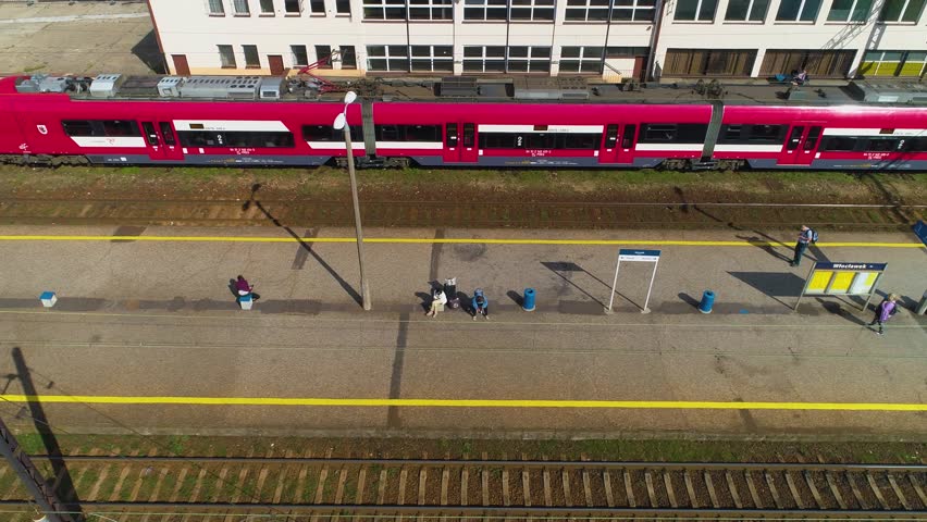 Train Railway Station Wloclawek Dworzec Kolejowy Pkp Aerial View Poland