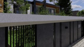 Modern house design, exterior. 3D video.