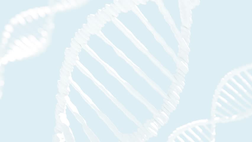 3D animation of DNA strands over light blue background. 3D Illustration Royalty-Free Stock Footage #1104054619