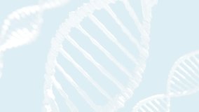 3D animation of DNA strands over light blue background. 3D Illustration - Powered by Shutterstock - Get 15% off with code: PIKWIZARD15