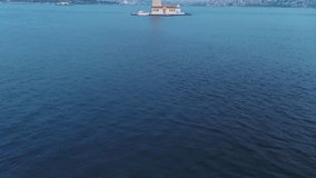 Renovated New Maiden's Tower ( Yeni Kiz Kulesi) Drone Video, Üsküdar Istanbul, Turkey (Turkiye)