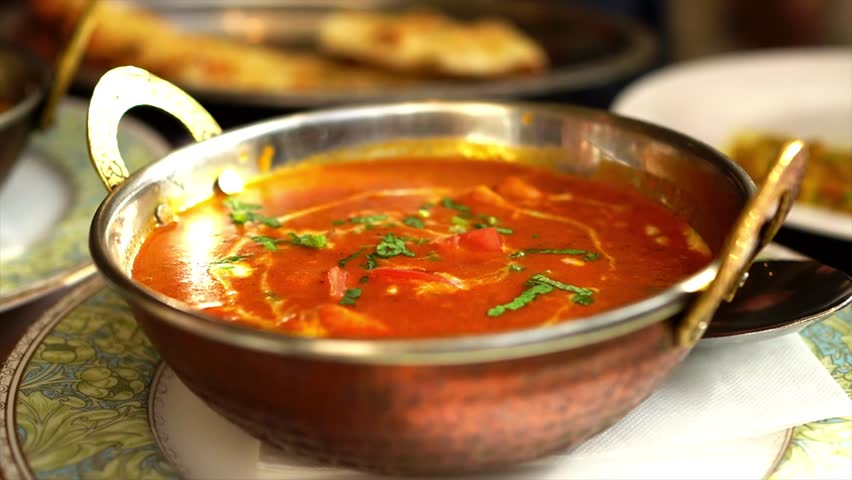 Chicken Masala Curry and Baingan Bharta (Eggplant Bharta) from an authentic Indian restaurant in Japan