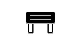 Black Sauna wood bench icon isolated on white background. 4K Video motion graphic animation.