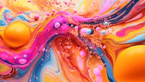 3d render art video abstract liquid background with  waves motion multi color 4k resolution
