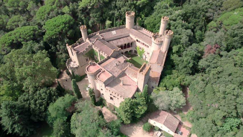 drone shot of a castle de santa florentina Royalty-Free Stock Footage #1104075169