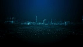 Cityscape location icons of GPS navigation, High speed internet connection and big data analysis, Technology digital data network connection background motion 4k - Powered by Shutterstock - Get 15% off with code: PIKWIZARD15
