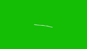 Animated Handdrawn white eye close. Blinks an eye. Linear icon. Looped video. Vector illustration on green background.