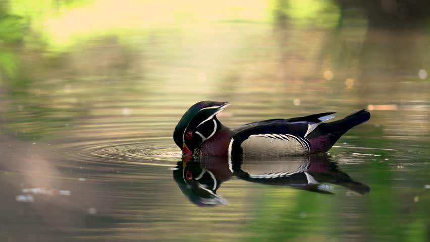 A wood duck in a Florida swamp