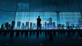 Silhouettes of people looking to the future in front of office windows in financial center - Powered by Shutterstock - Get 15% off with code: PIKWIZARD15