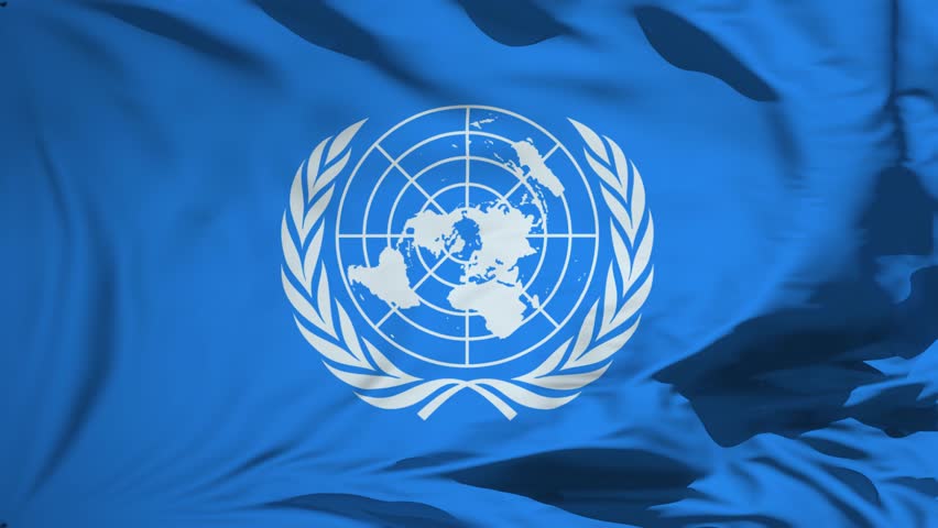 Flag of United Nations Waving Seamless slow motion Royalty-Free Stock Footage #1104102497