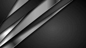 Black and metallic stripes abstract corporate background. Seamless looping geometry motion design. Video animation Ultra HD 4K 3840x2160