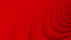 Red curve waves abstract motion background. Seamless looping animation