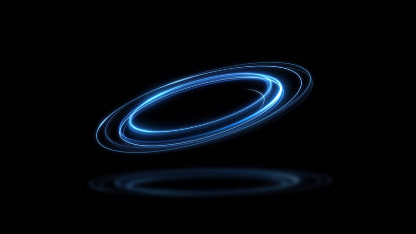 Loop circular neon blue light with alpha channel. 3D Illustration Royalty-Free Stock Footage #1104113659