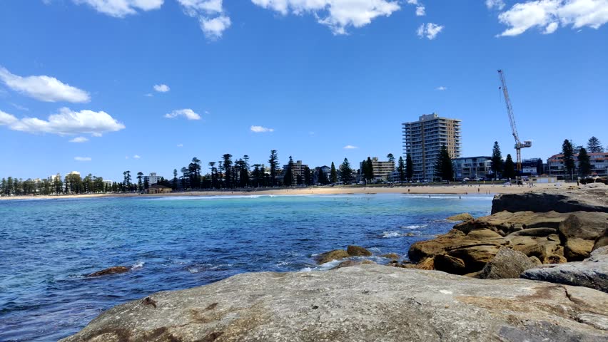 Timelapse of Manly Beach coast line 