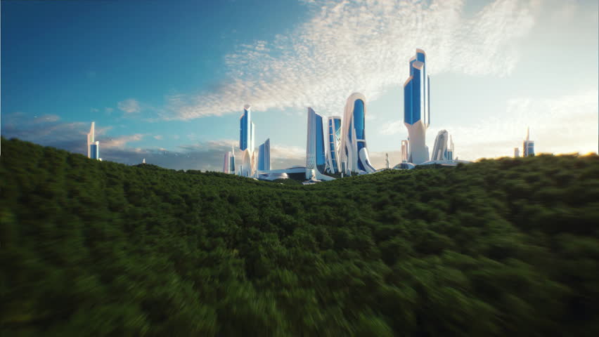 4K, Cinematic cuts. 3D Utopia City of the future | Shutterstock HD Video #1104147891