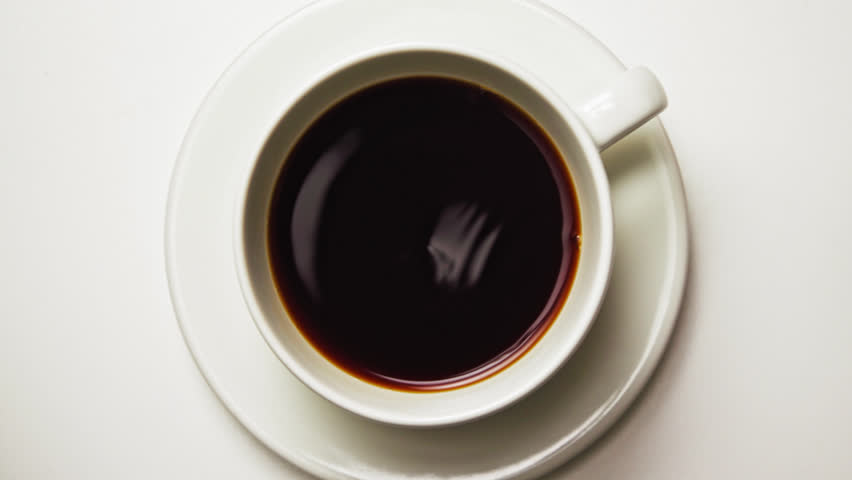 Cup of Hot Coffee with Milk for Breakfast Indoors Closeup. Creamy Beverage in Porcelain Mug in Morning Menu of Modern cafe. Advertising of Coffeeshop with Instant Dairy Drink or Drip Filter Caffeine