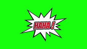 Haha Text Animation with Comic Stley on Green Screen Background.  - Powered by Shutterstock - Get 15% off with code: PIKWIZARD15