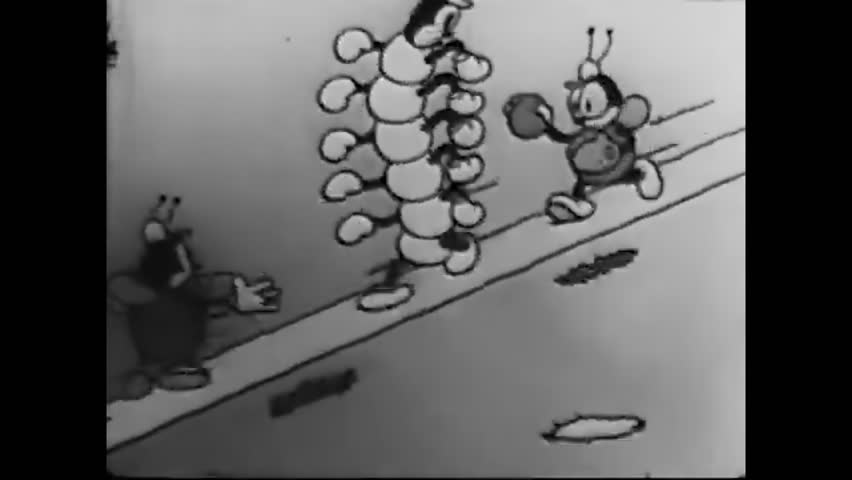 Circa 1932 - in this animated film, a centipede uses many clever tactics to make a hit and round the bases in a baseball game.