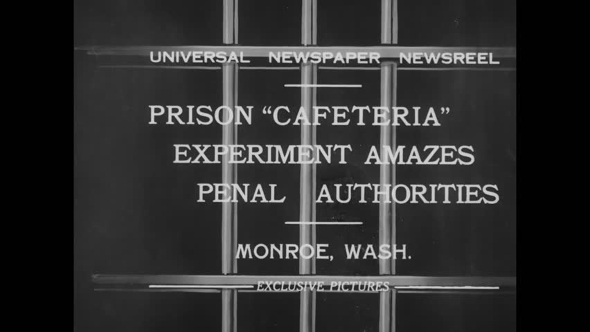 Circa 1932 - a prison warden introduces a new cafeteria experiment.