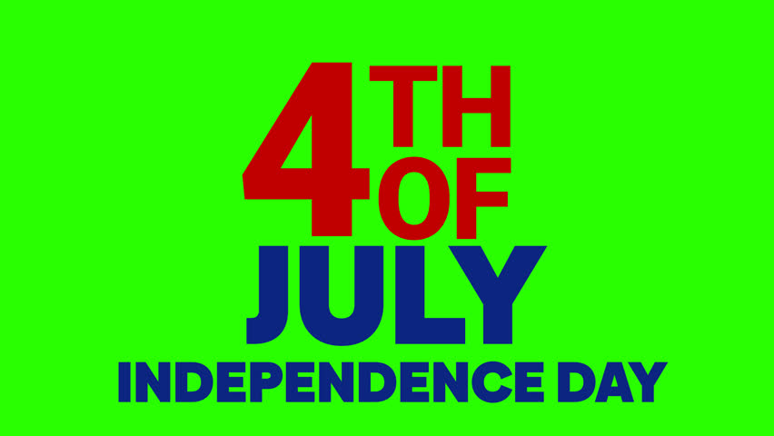 Happy 4th July USA Independence day celebration text green screen .can use for backdrop ,social media post, news template etc.