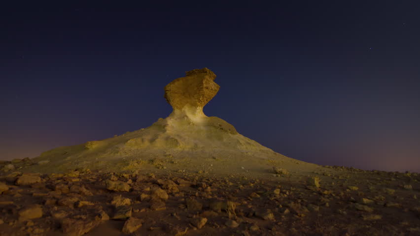 Qatar desert stone night moon waterless heat sand Royalty-Free Stock Footage #1104165705