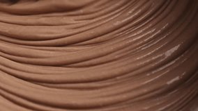 Chocolate creamy mixing using automatic mixer. Tasty cocoa desert cake cooking - Powered by Shutterstock - Get 15% off with code: PIKWIZARD15