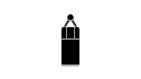 Black Punching bag icon isolated on white background. 4K Video motion graphic animation.