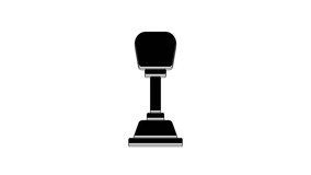 Black Gear shifter icon isolated on white background. Manual transmission icon. 4K Video motion graphic animation.