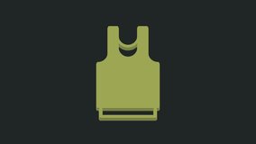 Green Undershirt icon isolated on black background. 4K Video motion graphic animation.