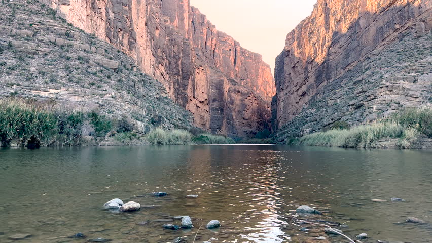 Calm Waters of Rio Grande At Santa Elena Canyon in Big Bend