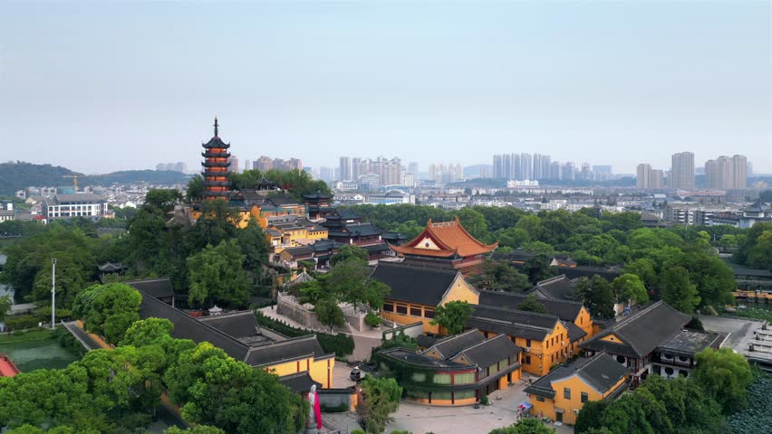 Aerial Photography of Jinshan Temple in Zhenjiang City, Jiangsu Province, China