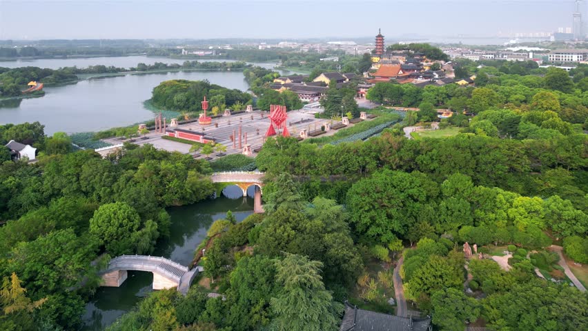 Aerial Photography of Jinshan Temple in Zhenjiang City, Jiangsu Province, China