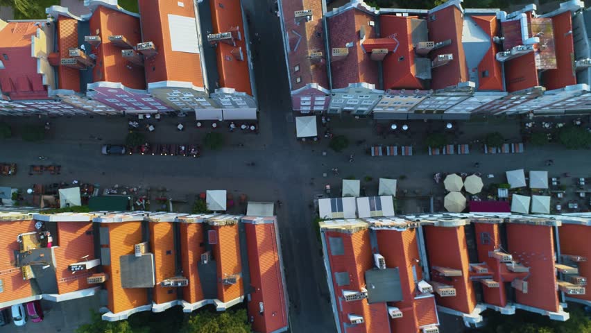 Piwna Street Old Town Gdansk Stare Miasto Aerial View Poland