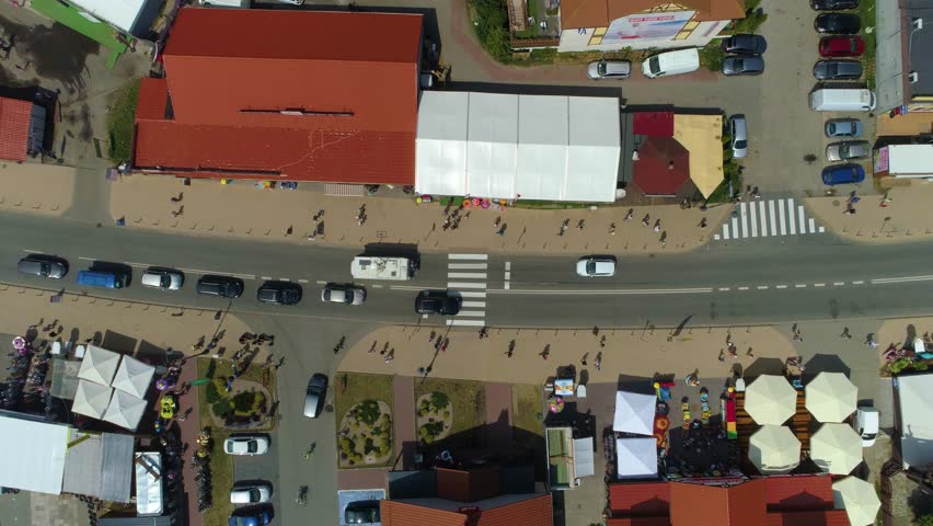 Shopping Center In Krynica Morska Centrum Sklepy Aerial View Poland