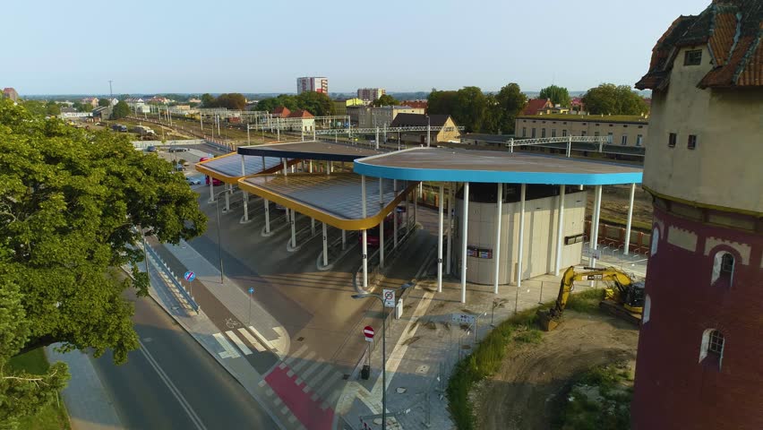 Tower Bus Station Stargard Wieza Dworzec Autobusowy Aerial View Poland