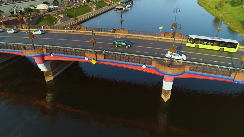 Old Town Bridge Gorzow Wielkopolski Most Staromiejski Warta Aerial Poland