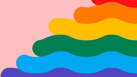 animated LGBT pride month 2023 concept transition. Rainbow LGBTQ freedom flag . Gay parade – Video có sẵn